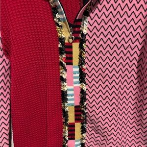Koret Vintage Red and Pink Zigzag Half Zip